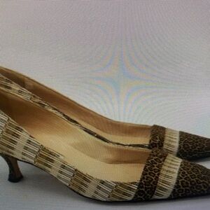 Diba Brown and Tan Patterned Heels